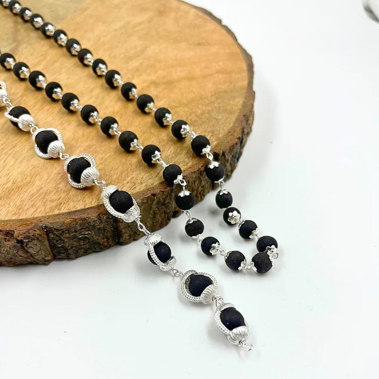 Original Karungali Malai and Bracelet Combo with Silver cap