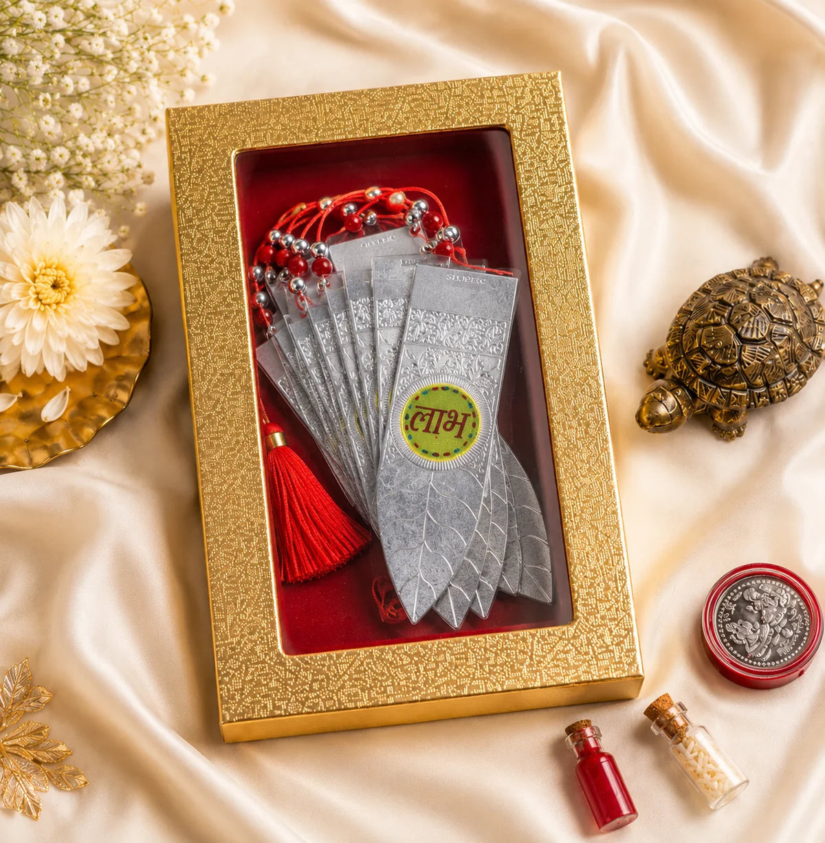 Pure 999 Silver Toran – Handcrafted Auspicious Wall Hanging with Traditional Symbols