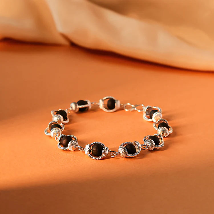 Original Karungali Malai and Bracelet Combo with Silver cap
