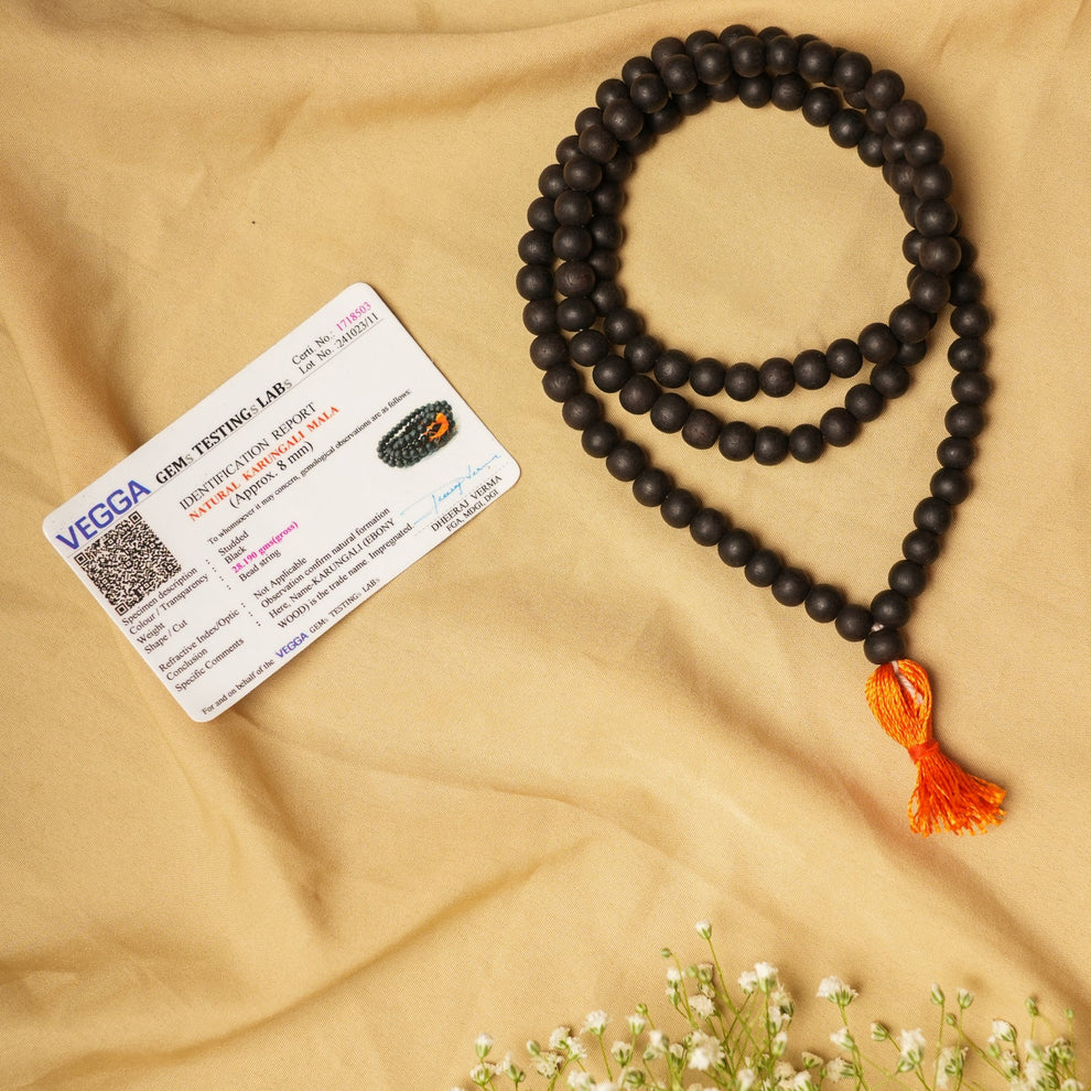 Premium Original Karungali Malai - Natural Black Ebony Wood