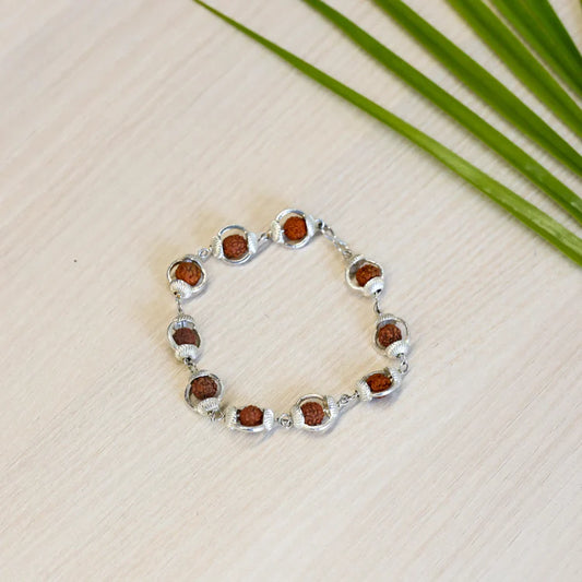 Rudraksha Bracelet With Silver Caps
