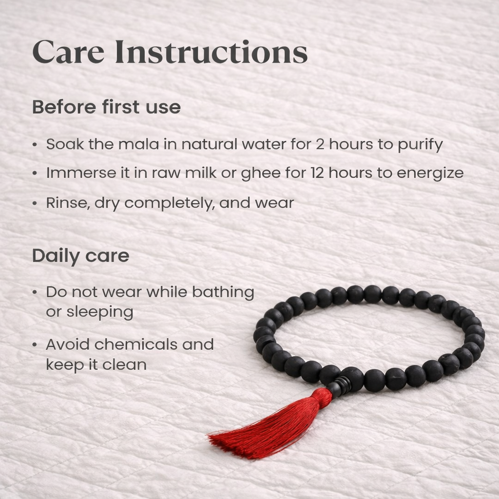 Premium Original Karungali Malai - Natural Black Ebony Wood